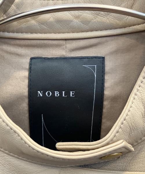 Noble（ノーブル）Noble (ノーブル) ソフトラムレザーライダースブルゾン ベージュ サイズ:SIZE 38の古着・服飾アイテム