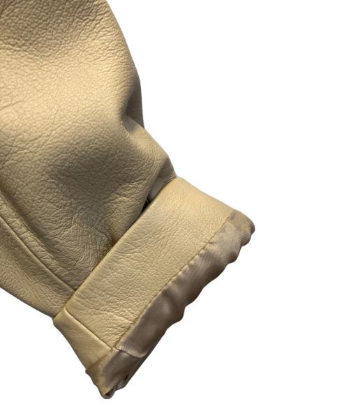 Noble（ノーブル）Noble (ノーブル) ソフトラムレザーライダースブルゾン ベージュ サイズ:SIZE 38の古着・服飾アイテム