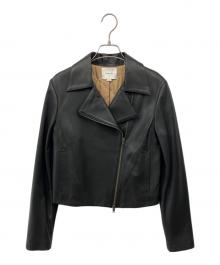 VINCE（ヴィンス）の古着「レザーライダースジャケット」｜ブラック