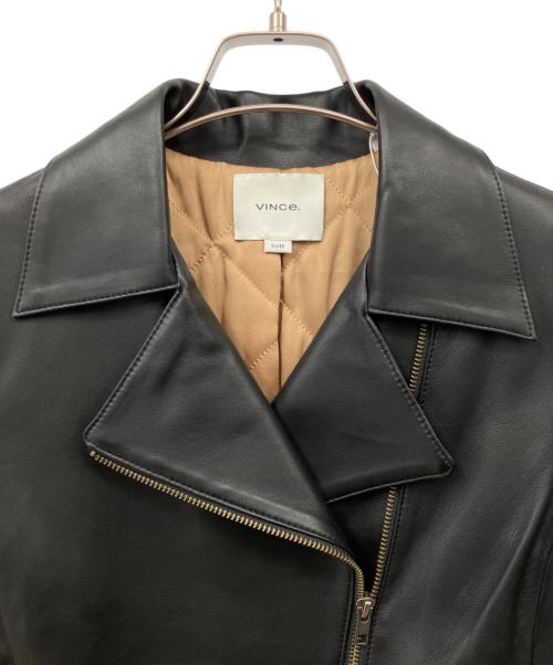 VINCE（ヴィンス）VINCE (ヴィンス) レザーライダースジャケット ブラック サイズ:XSの古着・服飾アイテム