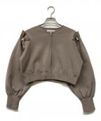 CELFORDセルフォード）の古着「パール付きニットブルゾン」｜モカ