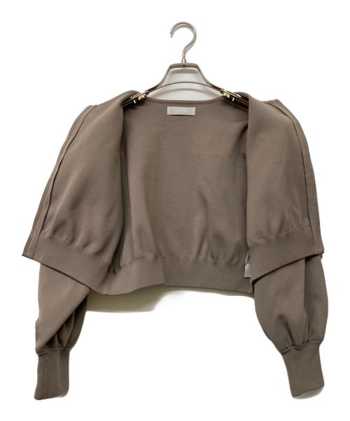 CELFORD（セルフォード）CELFORD (セルフォード) パール付きニットブルゾン モカ サイズ:36の古着・服飾アイテム