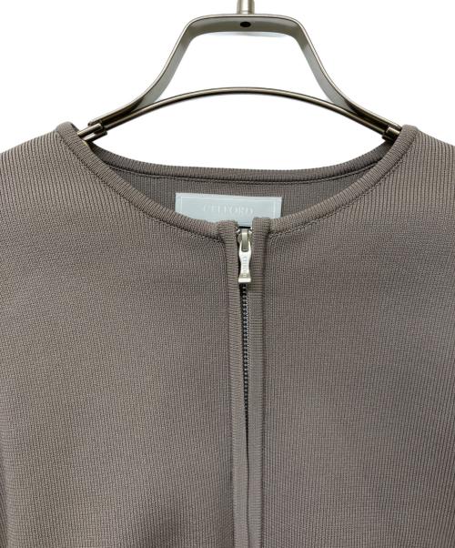 CELFORD（セルフォード）CELFORD (セルフォード) パール付きニットブルゾン モカ サイズ:36の古着・服飾アイテム