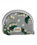 FEILERフェイラー）の古着「ピュールミュゲ マチ付きハーフムーンポーチ」｜グレー