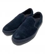 MONCLERモンクレール）の古着「スウェードスリッポン」｜ネイビー