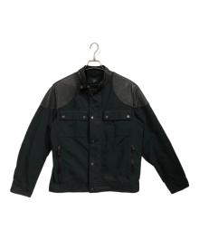 dunhill（ダンヒル）の古着「異素材シングルライダースジャケット」｜ブラック