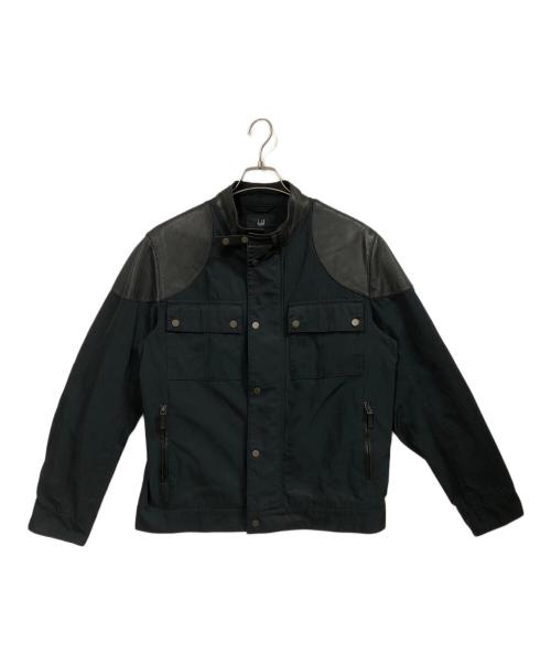 dunhill（ダンヒル）dunhill (ダンヒル) 異素材シングルライダースジャケット ブラック サイズ:Mの古着・服飾アイテム