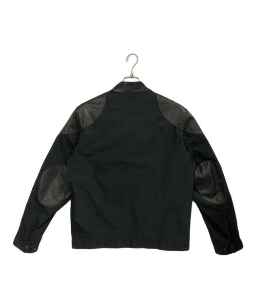 dunhill（ダンヒル）dunhill (ダンヒル) 異素材シングルライダースジャケット ブラック サイズ:Mの古着・服飾アイテム