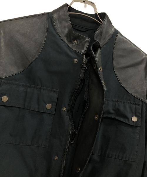 dunhill（ダンヒル）dunhill (ダンヒル) 異素材シングルライダースジャケット ブラック サイズ:Mの古着・服飾アイテム