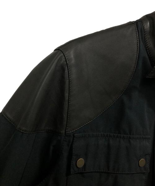 dunhill（ダンヒル）dunhill (ダンヒル) 異素材シングルライダースジャケット ブラック サイズ:Mの古着・服飾アイテム