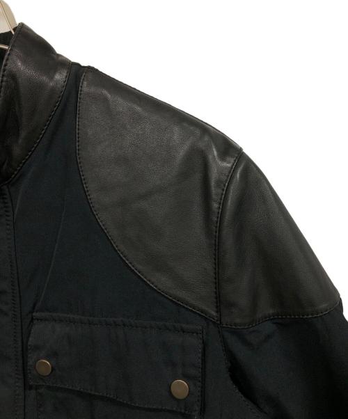 dunhill（ダンヒル）dunhill (ダンヒル) 異素材シングルライダースジャケット ブラック サイズ:Mの古着・服飾アイテム