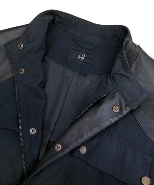 dunhill（ダンヒル）dunhill (ダンヒル) 異素材シングルライダースジャケット ブラック サイズ:Mの古着・服飾アイテム