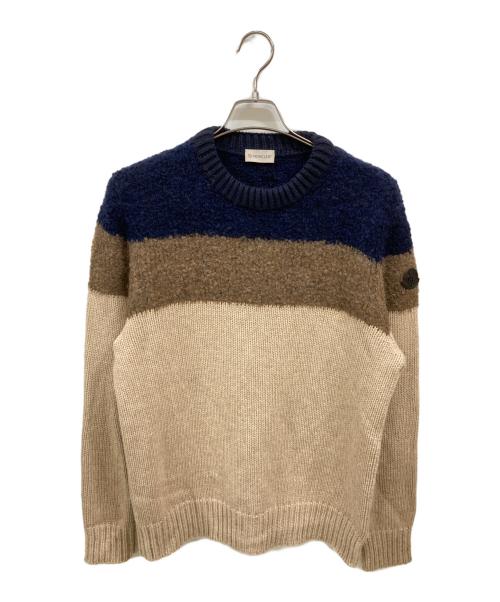 MONCLER（モンクレール）MONCLER (モンクレール) ニット　MAGLIONE TRICOT GIROCOLLO ベージュ サイズ:Ｌの古着・服飾アイテム