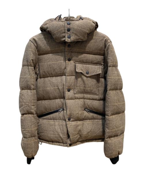 MONCLER（モンクレール）MONCLER (モンクレール) グレンチェックダウンジャケット ブラウン サイズ:3の古着・服飾アイテム
