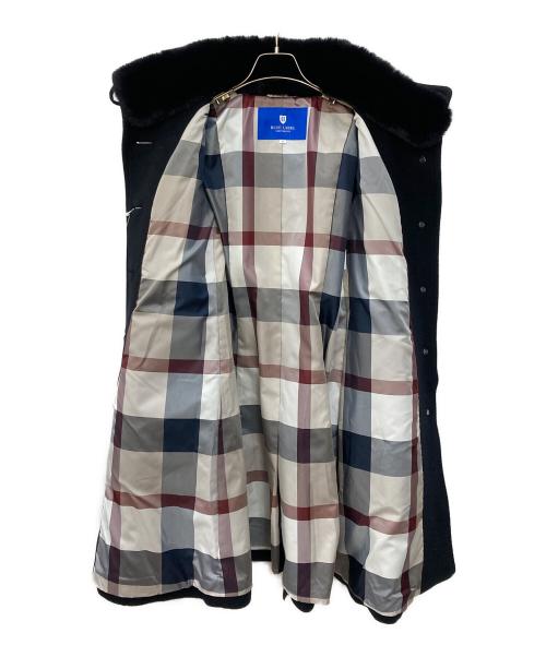 BLUE LABEL CRESTBRIDGE（ブルーレーベルクレストブリッジ）BLUE LABEL CRESTBRIDGE (ブルーレーベルクレストブリッジ) ファインウールダブルビーバースタンドカラーコート ブラック サイズ:SIZE 36の古着・服飾アイテム