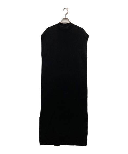 CABAN（キャバン）CABaN (キャバン) コットンカシミヤ ノースリーブロングドレス ブラック サイズ:Sの古着・服飾アイテム