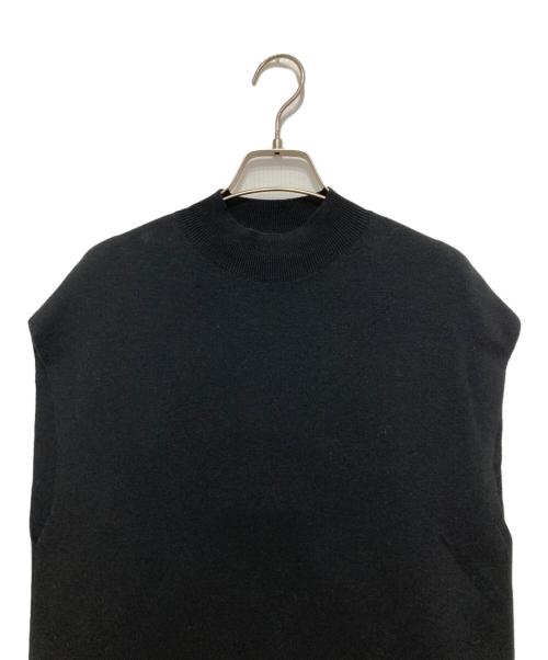 CABAN（キャバン）CABaN (キャバン) コットンカシミヤ ノースリーブロングドレス ブラック サイズ:Sの古着・服飾アイテム