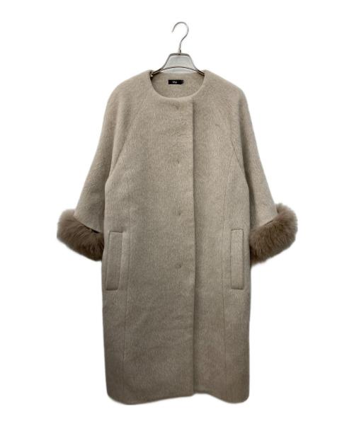 M・Fil（エムフィル）M・Fil (エムフィル) アルパカシャギー FOXファー付きコート ベージュ サイズ:38の古着・服飾アイテム