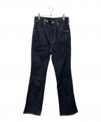 BASICKSベイシックス）の古着「ハートプリント フレアデニムパンツ」｜インディゴ