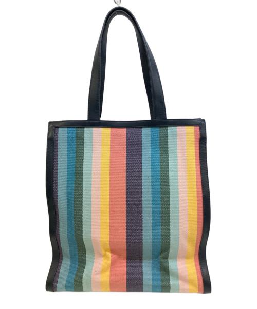 PAUL SMITH（ポールスミス）PAUL SMITH (ポールスミス) アーティストストライプキャンバストートバッグ マルチカラーの古着・服飾アイテム