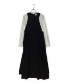ENFOLDエンフォルド）の古着「PEツイル シャツスリーブドレス 300FA233-2750」｜ブラック