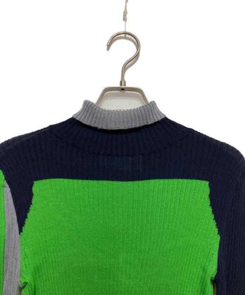 nagonstans（ナゴンスタンス）nagonstans (ナゴンスタンス) high-neck long-sleeves グレー×グリーン サイズ:Mの古着・服飾アイテム