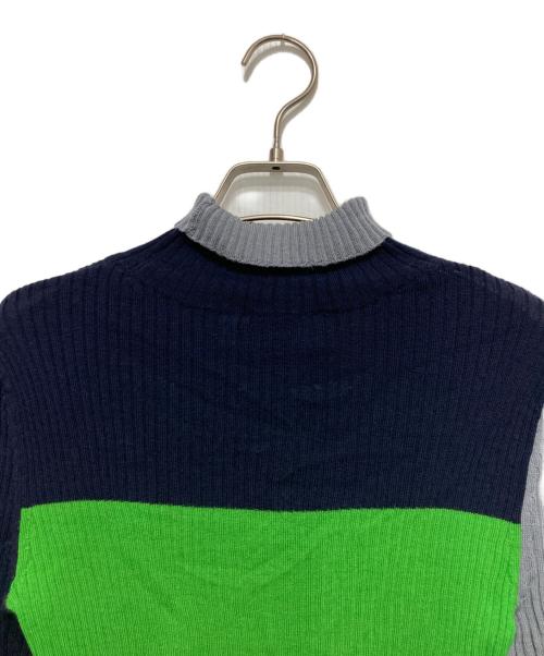 nagonstans（ナゴンスタンス）nagonstans (ナゴンスタンス) high-neck long-sleeves グレー×グリーン サイズ:Mの古着・服飾アイテム