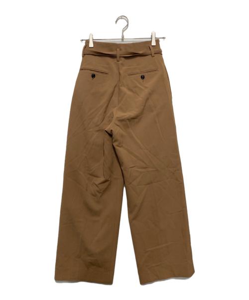AEWEN MATOPH（イウエン マトフ）AEWEN MATOPH (イウエン マトフ) ハイウエスト ベルテッド タックワイドパンツ ブラウン サイズ:SIZE 34の古着・服飾アイテム