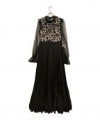 SELF PORTRAITセルフ ポートレイト）の古着「カットワーク切替ワンピース」｜ブラック