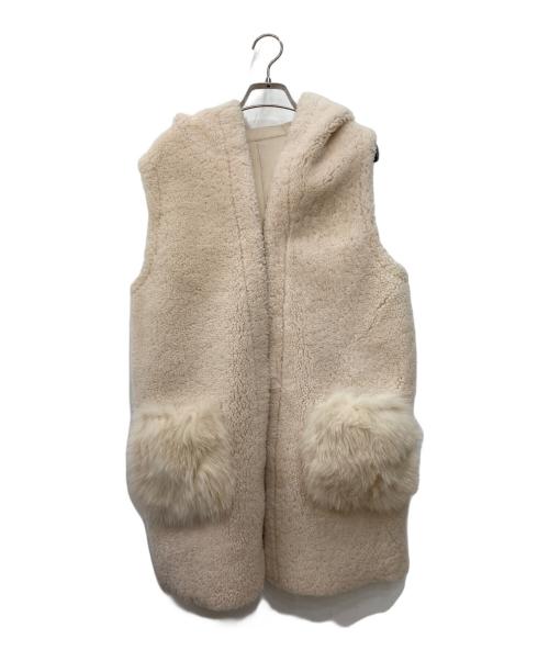 mila schon（ミラ ショーン）mila schon (ミラ ショーン) フォックスファームトンベスト アイボリー サイズ:40の古着・服飾アイテム