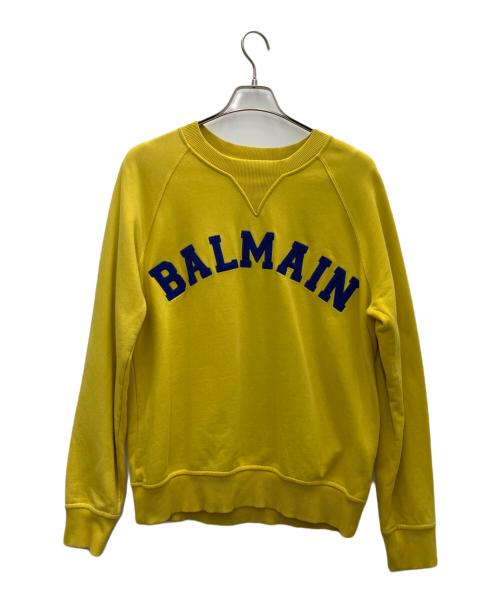 BALMAIN（バルマン）BALMAIN (バルマン) Universityロゴ スウェット イエロー サイズ:Fの古着・服飾アイテム