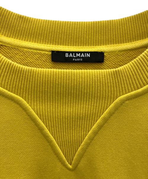 BALMAIN（バルマン）BALMAIN (バルマン) Universityロゴ スウェット イエロー サイズ:Fの古着・服飾アイテム
