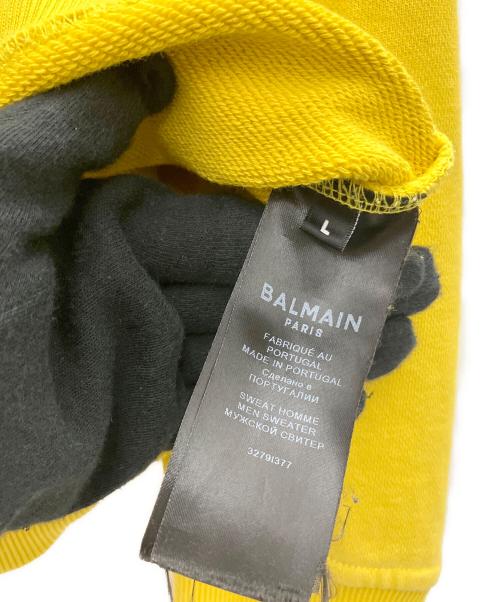 BALMAIN（バルマン）BALMAIN (バルマン) Universityロゴ スウェット イエロー サイズ:Fの古着・服飾アイテム