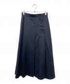 BLENHEIMブレンヘイム）の古着「サテンボックスタックスカート」｜ネイビー