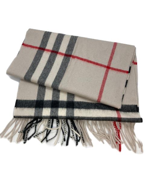 BURBERRY LONDON（バーバリーロンドン）BURBERRY LONDON (バーバリーロンドン) カシミヤマフラー ライトベージュの古着・服飾アイテム