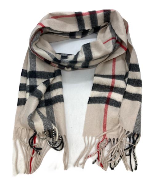 BURBERRY LONDON（バーバリーロンドン）BURBERRY LONDON (バーバリーロンドン) カシミヤマフラー ライトベージュの古着・服飾アイテム