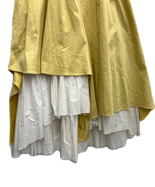 Ameri（アメリ）AMERI (アメリ) CURTAIN FLARE PANTS ベージュ×ホワイト サイズ:-の古着・服飾アイテム