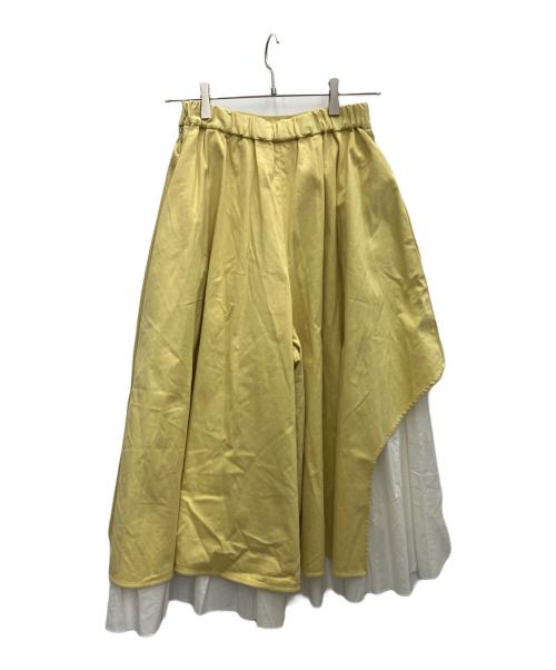 Ameri（アメリ）AMERI (アメリ) CURTAIN FLARE PANTS ベージュ×ホワイト サイズ:-の古着・服飾アイテム