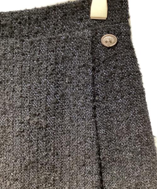 CHANEL（シャネル）CHANEL (シャネル) ツイードラップスカート ブラック サイズ:36の古着・服飾アイテム