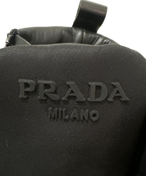 PRADA（プラダ）PRADA (プラダ) ロゴ アンクルブーツ ブラック サイズ:36 1/2の古着・服飾アイテム