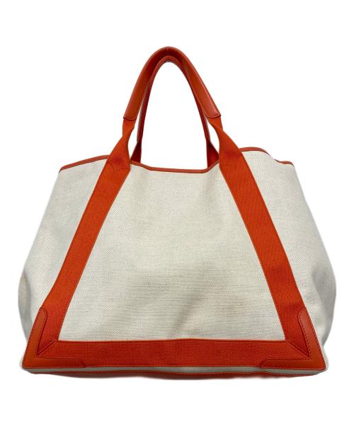 BALENCIAGA（バレンシアガ）BALENCIAGA (バレンシアガ) NAVY CABAS M トートバッグ アイボリーの古着・服飾アイテム