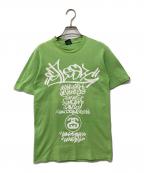 stussyステューシー）の古着「CUSTOMADE グラフィティTシャツ」｜グリーン
