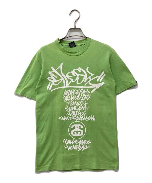 stussy（ステューシー）stussy (ステューシー) CUSTOMADE グラフィティTシャツ グリーン サイズ:Smallの古着・服飾アイテム