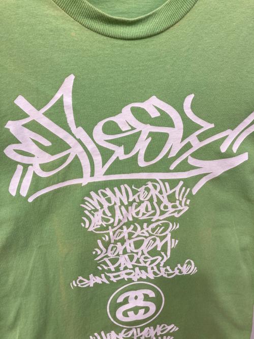 stussy（ステューシー）stussy (ステューシー) CUSTOMADE グラフィティTシャツ グリーン サイズ:Smallの古着・服飾アイテム