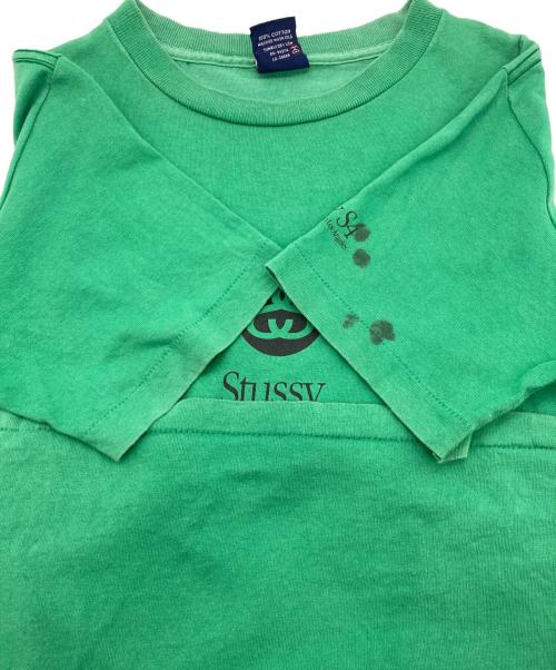 stussy（ステューシー）stussy (ステューシー) Apple ロゴTシャツ グリーン サイズ:Sの古着・服飾アイテム