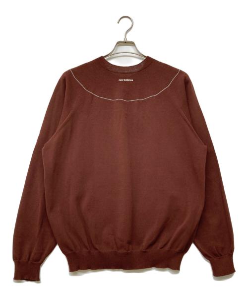NEW BALANCE（ニューバランス）NEW BALANCE (ニューバランス) AURALEE (オーラリー) WHOLEGARMENT Knit crew longsleeve ブラウン サイズ:Lの古着・服飾アイテム