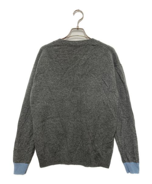 MACKINTOSH PHILOSOPHY（マッキントッシュ フィロソフィー）MACKINTOSH PHILOSOPHY (マッキントッシュ フィロソフィー) ウールカシミヤブロックカーディガン グレー×ブルー サイズ:SIZE 2の古着・服飾アイテム