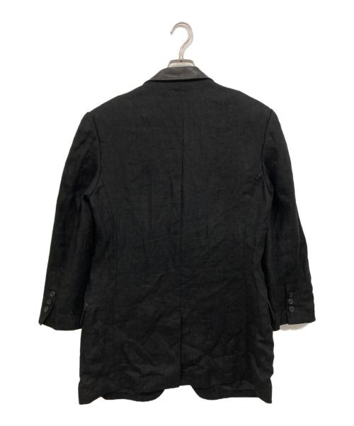 Yohji Yamamoto pour homme（ヨウジヤマモト プールオム）Yohji Yamamoto pour homme (ヨウジヤマモト プールオム) タブ留めピークレザーJKT ブラック サイズ:2の古着・服飾アイテム