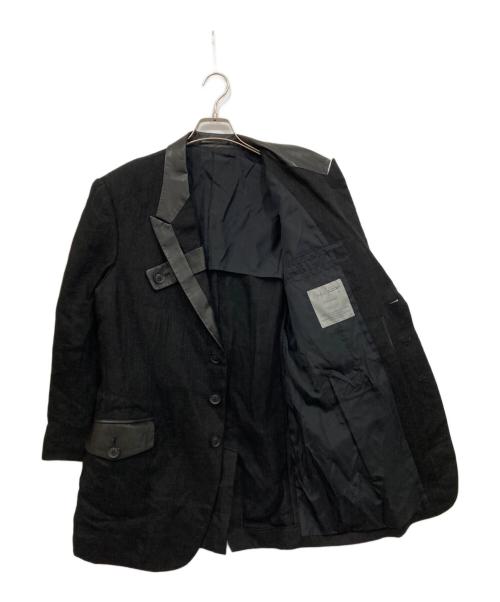 Yohji Yamamoto pour homme（ヨウジヤマモト プールオム）Yohji Yamamoto pour homme (ヨウジヤマモト プールオム) タブ留めピークレザーJKT ブラック サイズ:2の古着・服飾アイテム