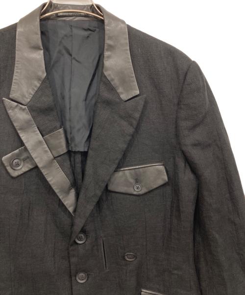 Yohji Yamamoto pour homme（ヨウジヤマモト プールオム）Yohji Yamamoto pour homme (ヨウジヤマモト プールオム) タブ留めピークレザーJKT ブラック サイズ:2の古着・服飾アイテム